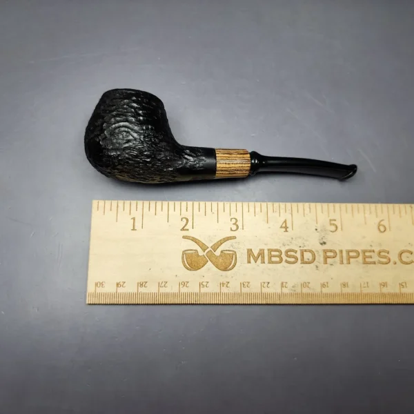 MBSD Briars by Piero Vitale Sandblasted Brandy w/ Zebrawood Briar Pipe, New - Image 10