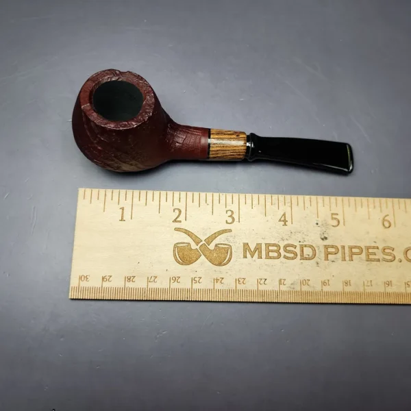 MBSD Briars by Piero Vitale Sandblasted Author w/ Zebrawood Briar Pipe, New - Image 10