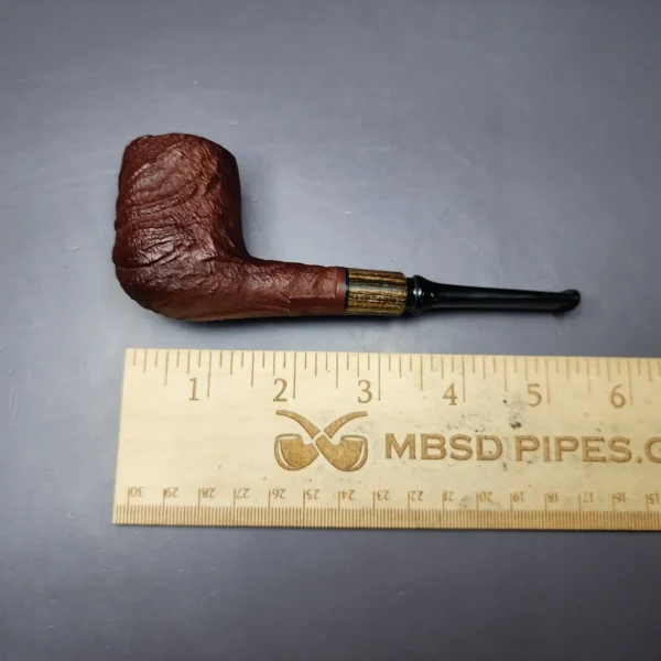 MBSD Briars by Piero Vitale Sandblasted Billiard w/ Zebrawood Briar Pipe, New - Image 10