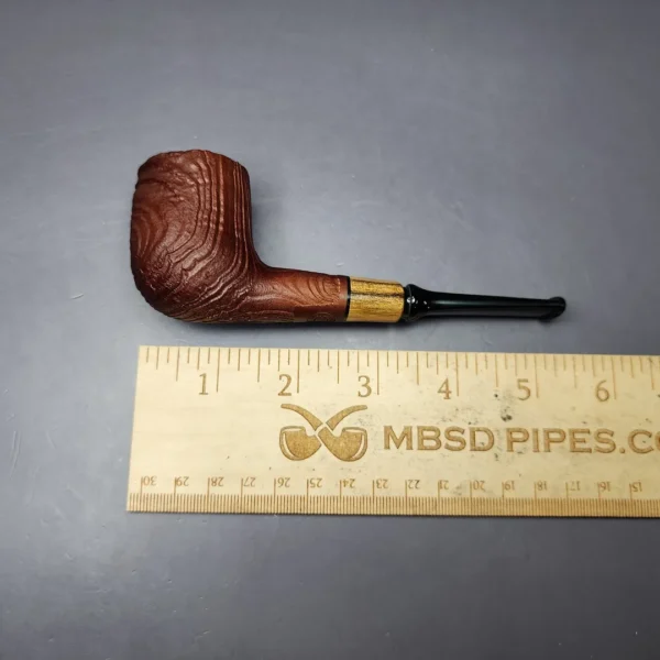 MBSD Briars by Piero Vitale Vintage Sandblasted Billiard w/ Olivewood Briar Pipe, New - Image 10