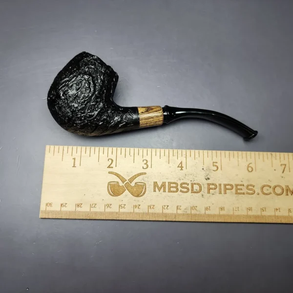 MBSD Briars by Piero Vitale Sandblasted Brandy w/ Zebrawood Briar Pipe, New - Image 10