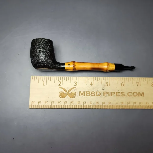 Dunhill 2012 Shell Briar 4103 Sandblasted Billiard w/ Bamboo Estate Briar Pipe, English Estates - Image 10