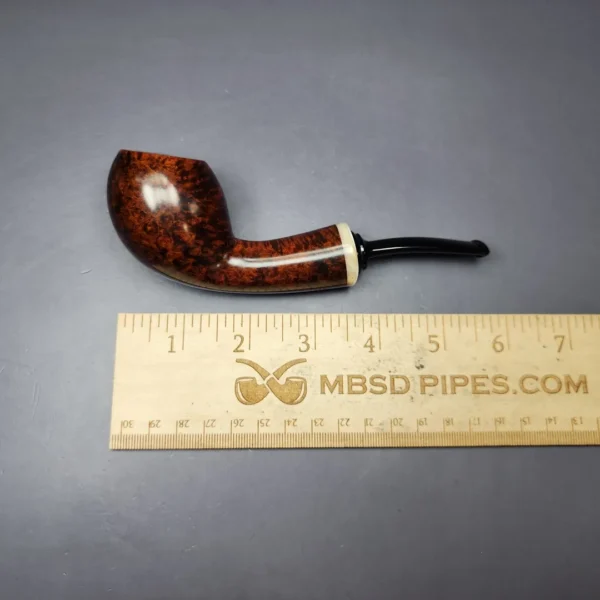 Sebastian Heck Smooth Egg w/ Mother of Pearl Handmade Briar Pipe, New - Image 10