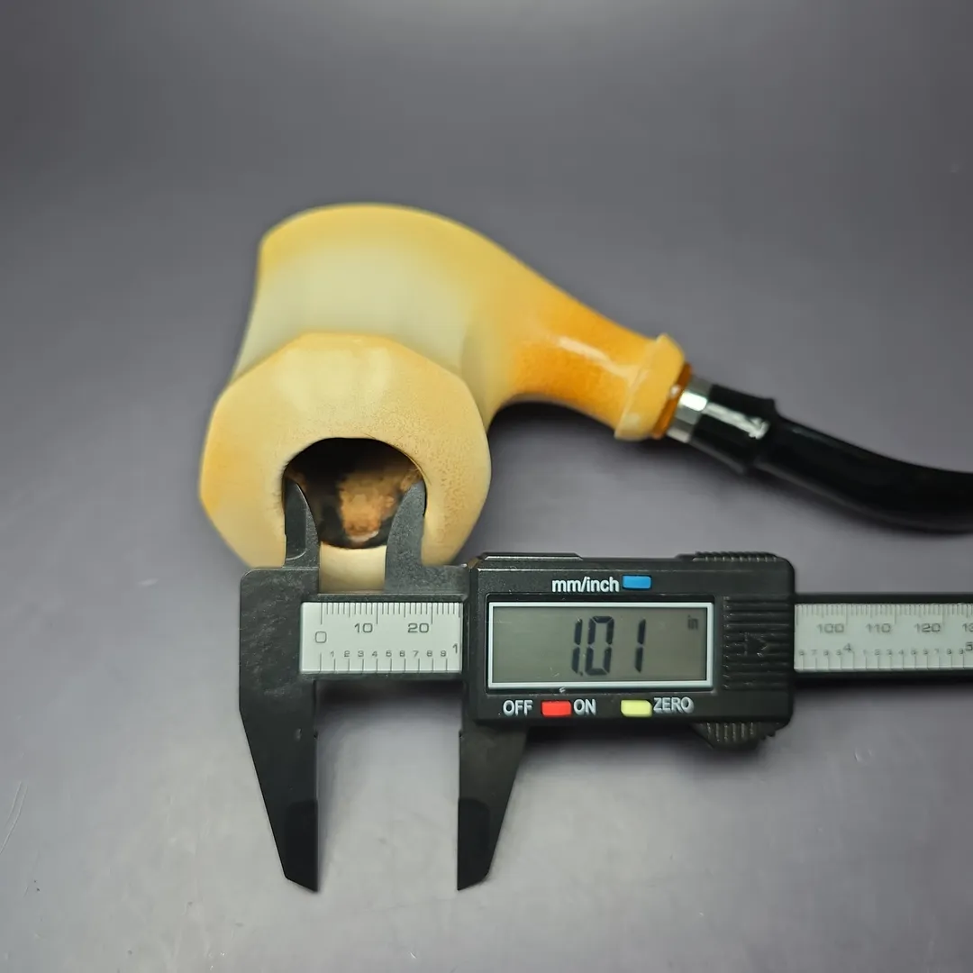 IMP Magnum Smooth Freehand w/ Silver Estate Block Meerschaum Pipe - Image 10