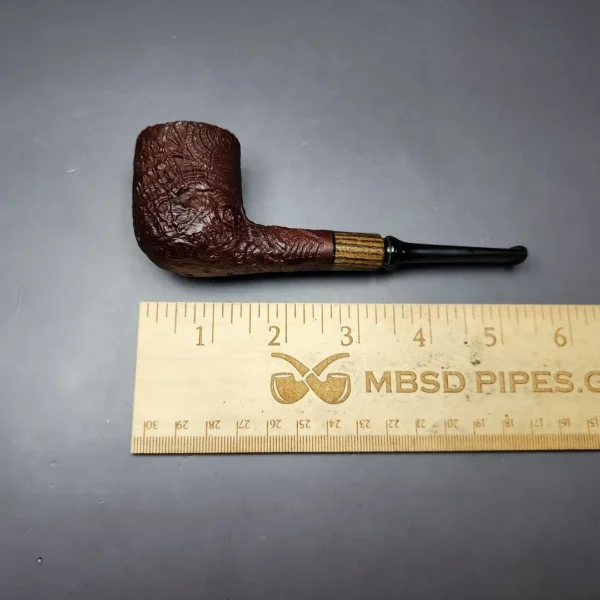 MBSD Briars by Piero Vitale Vintage Sandblasted Billiard w/ Zebrawood Briar Pipe, New - Image 10