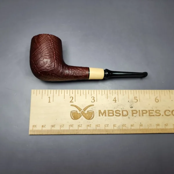 MBSD Briars by Piero Vitale Red Sandblasted Billiard w/ Boxwood Briar Pipe, New - Image 10