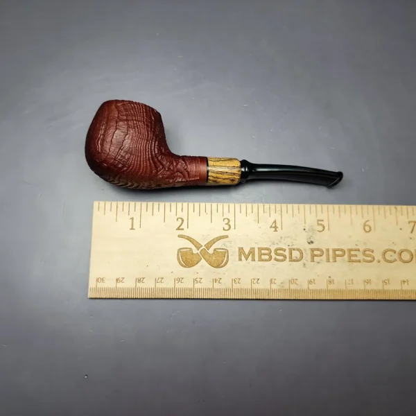 MBSD Briars by Piero Vitale Sandblasted Author w/ Zebrawood Briar Pipe, New - Image 10