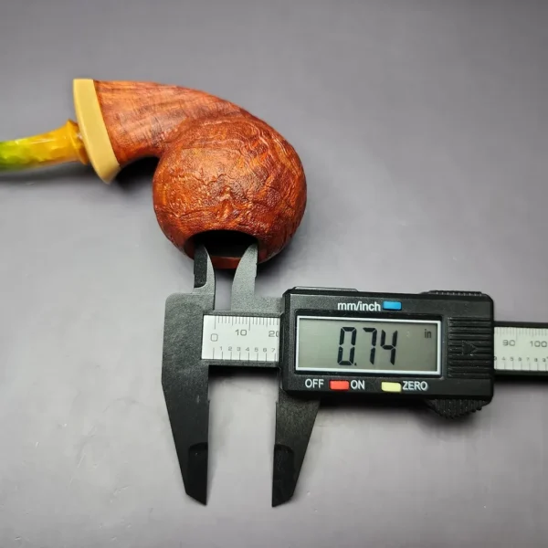 Mina Pipes Sandblasted Blowfish w/ Boxwood Estate Briar Pipe, Unsmoked - Image 10