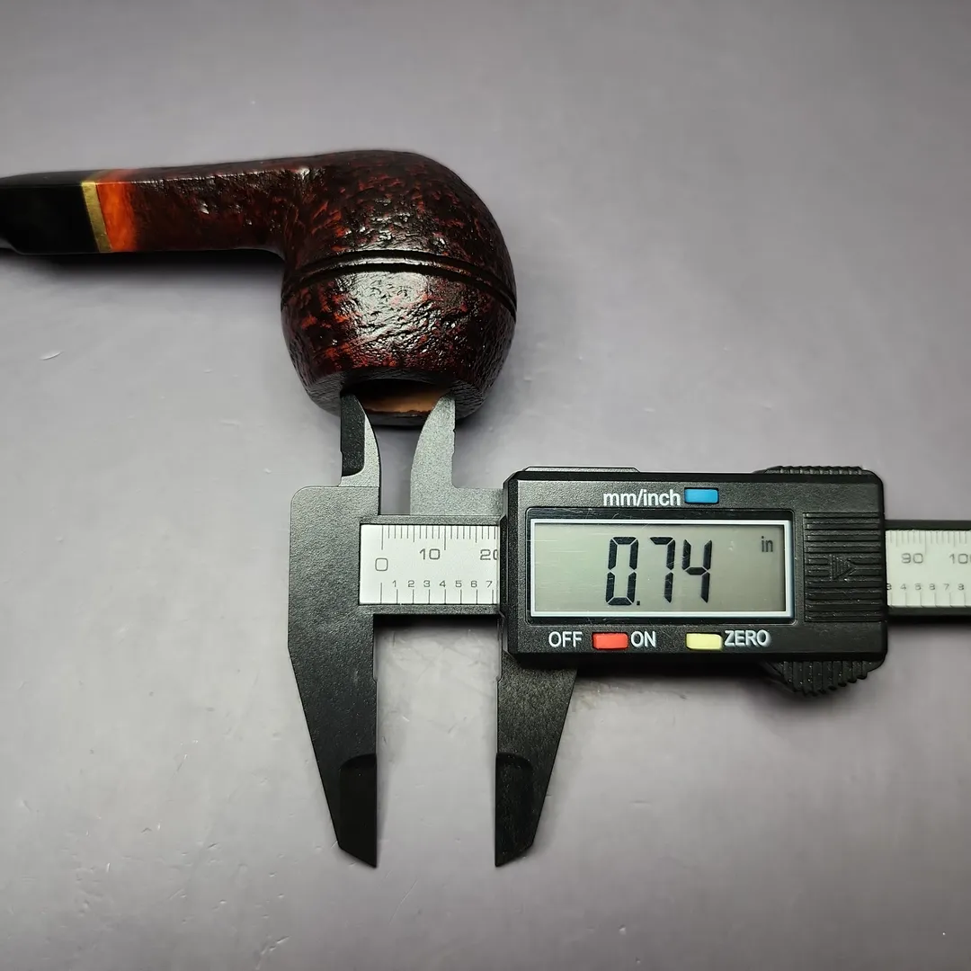 Mina Pipes Sandblasted Bulldog w/ Brass Estate Briar Pipe, Unsmoked - Image 10