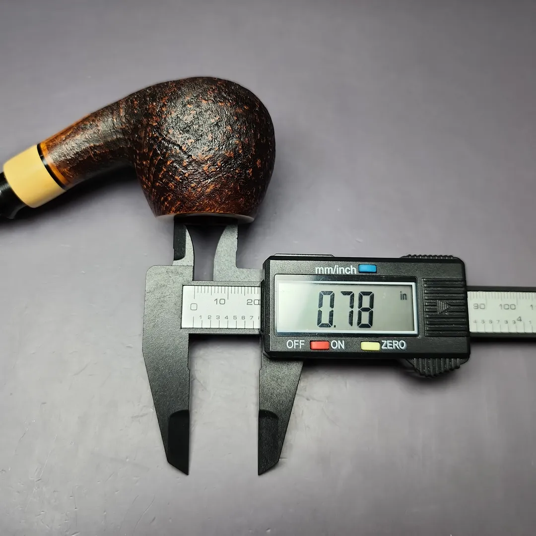 Mina Pipes Sandblasted Apple w/ Boxwood Estate Briar Pipe, Unsmoked - Image 10