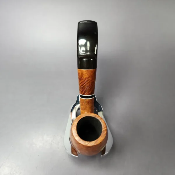 Brebbia Triade Smooth Bent Billiard Estate Briar Pipe, Italian Estates, 9mm - Image 10