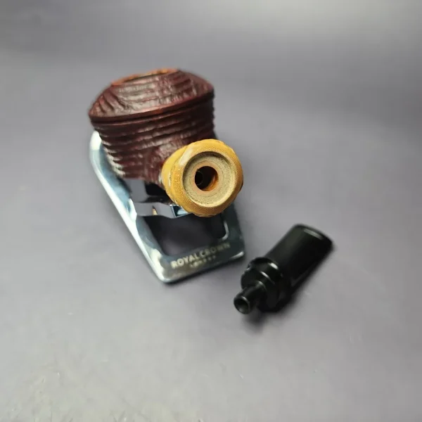 Md. Angga Rusticated Rhodesian w/ Buddha Bamboo Handmade Briar Pipe, New - Image 12