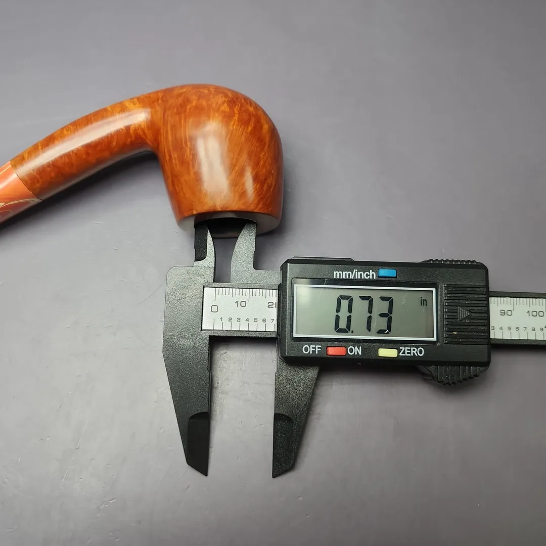 Ian Barnes Smooth Bent Billiard Estate Briar Pipe, Unsmoked - Image 11