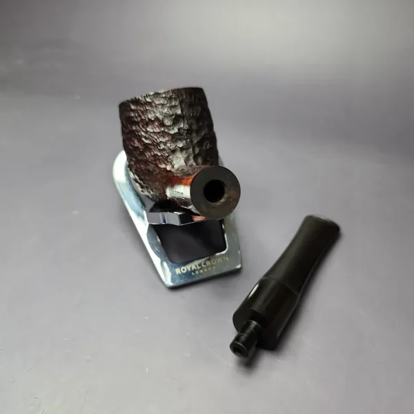 James Upshall Bark Group 5 Partially Rusticated Billiard Estate Briar Pipe, Unsmoked - Image 11