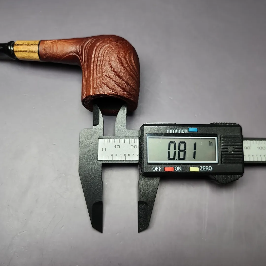 MBSD Briars by Piero Vitale Vintage Sandblasted Billiard w/ Olivewood Briar Pipe, New - Image 11