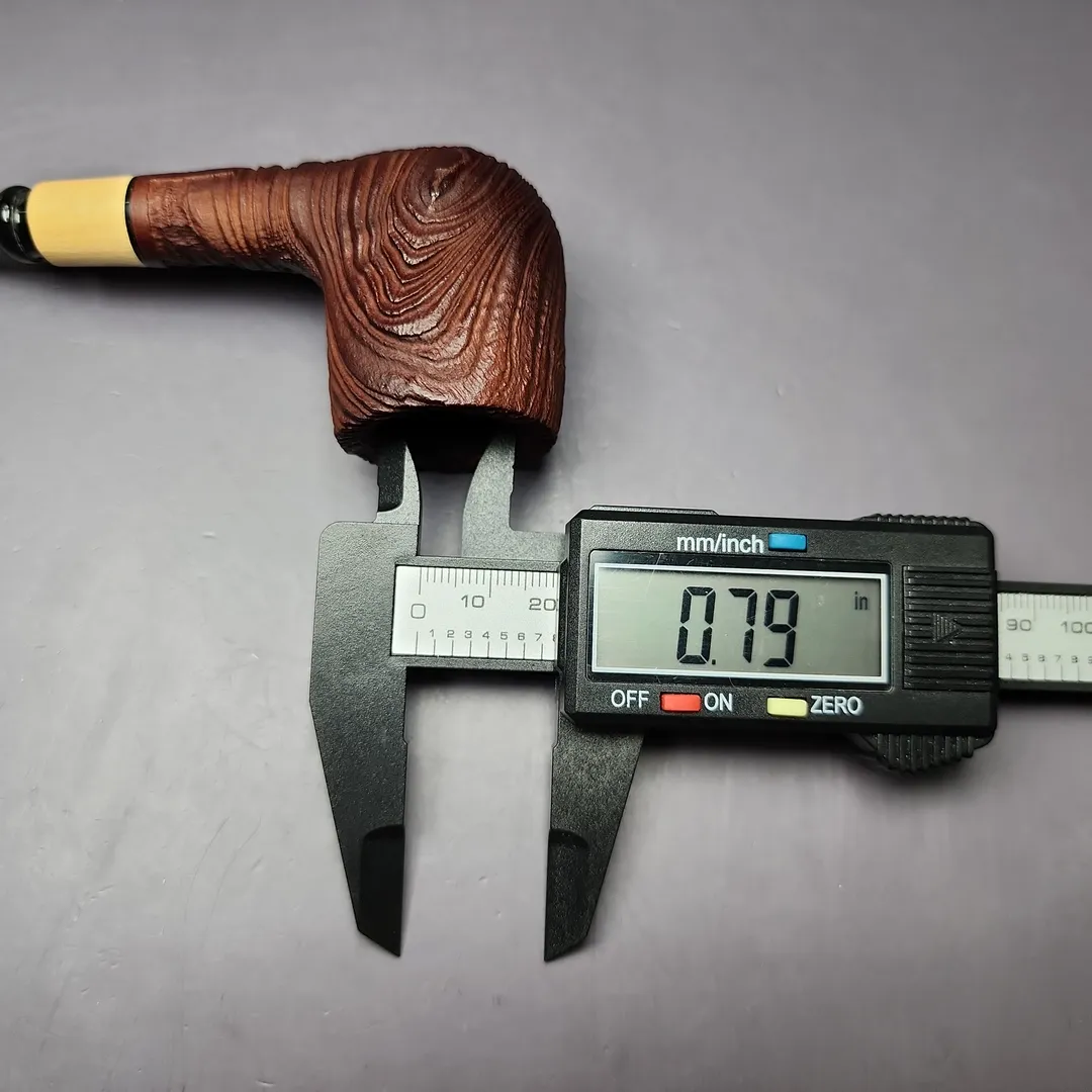 MBSD Briars by Piero Vitale Vintage Sandblasted Billiard w/ Boxwood Briar Pipe, New - Image 11