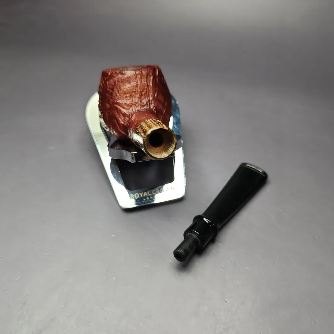 MBSD Briars by Piero Vitale Vintage Sandblasted Author w/ Zebrawood Briar Pipe, New - Image 11