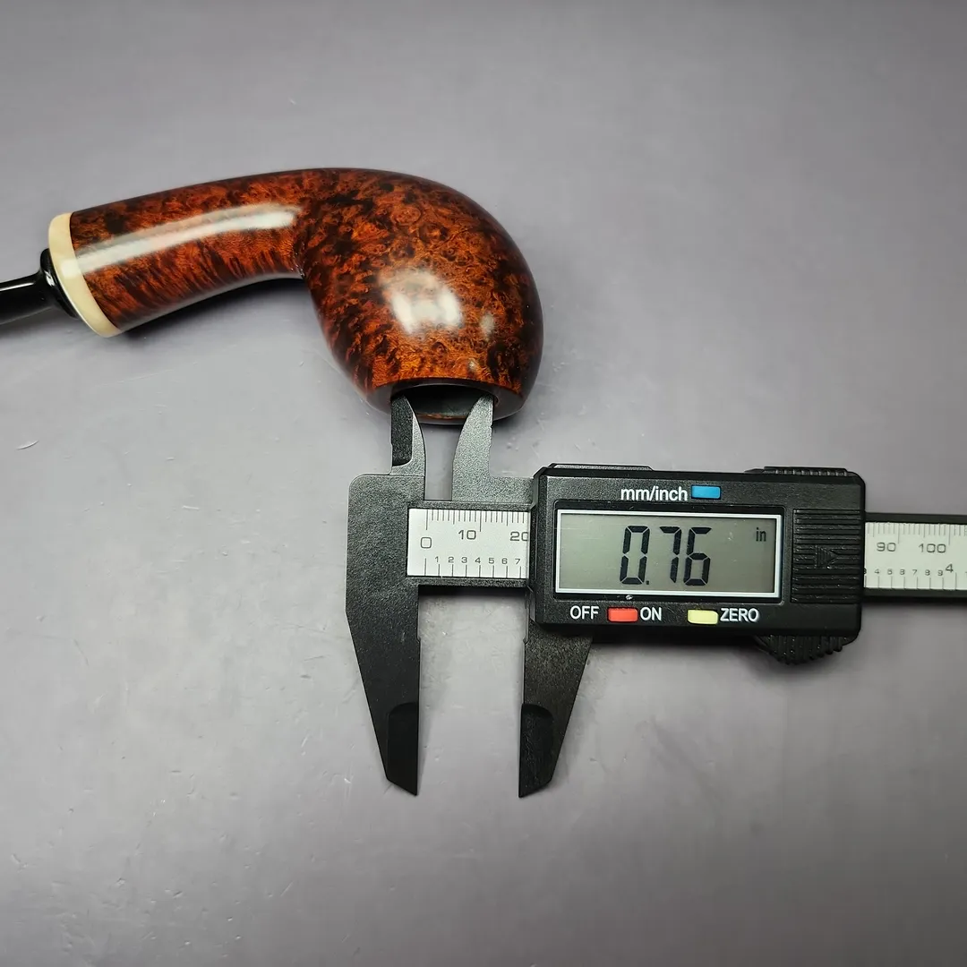 Sebastian Heck Smooth Egg w/ Mother of Pearl Handmade Briar Pipe, New - Image 11