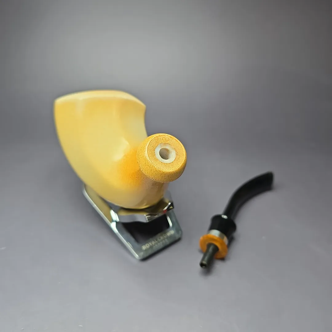 IMP Magnum Smooth Freehand w/ Silver Estate Block Meerschaum Pipe - Image 11