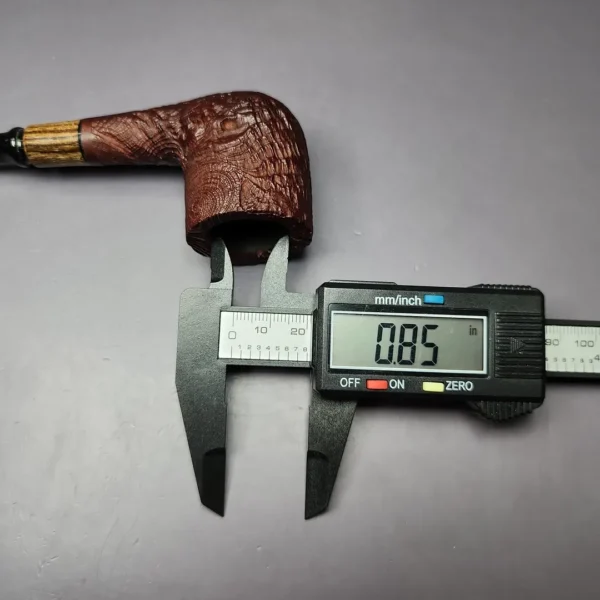 MBSD Briars by Piero Vitale Vintage Sandblasted Billiard w/ Zebrawood Briar Pipe, New - Image 11