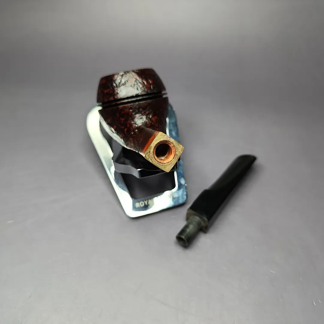 Mina Pipes Sandblasted Bulldog w/ Brass Estate Briar Pipe, Unsmoked - Image 11