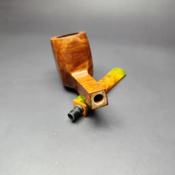 Mina Pipes Smooth Panel Billiard Estate Briar Pipe, Unsmoked - Image 11