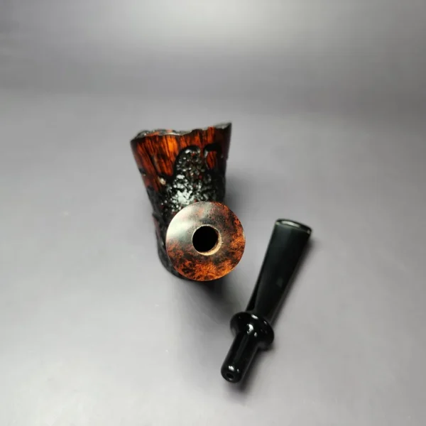 Nording Moss XL Partially Rusticated Freehand Sitter Estate Briar Pipe, Unsmoked - Image 11