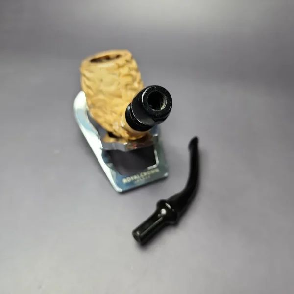 Rustic Army Mount Bent Billiard Estate Block Meerschaum Pipe, Turkish Estates - Image 11
