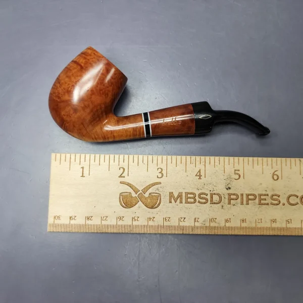 Brebbia Triade Smooth Bent Billiard Estate Briar Pipe, Italian Estates, 9mm - Image 11