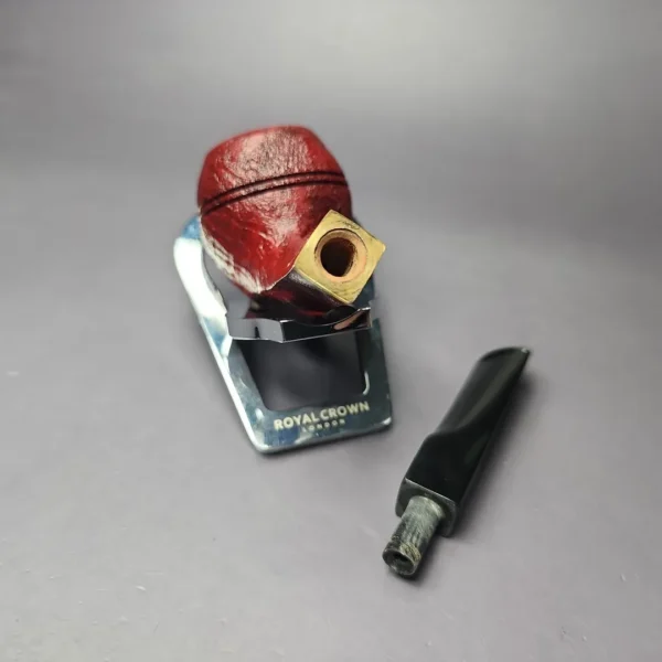 Mina Pipes Sandblasted Bulldog w/ Brass Estate Briar Pipe, Unsmoked - Image 11