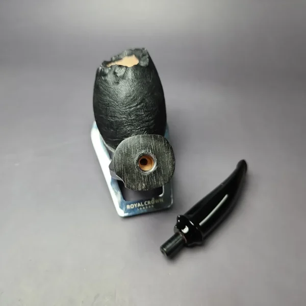 Peter Toth Black Sandblasted Egg w/ Plateaux Handmade Briar Pipe, New - Image 11