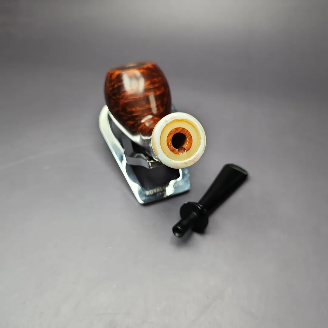 Sebastian Heck Smooth Egg w/ Mother of Pearl Handmade Briar Pipe, New - Image 12