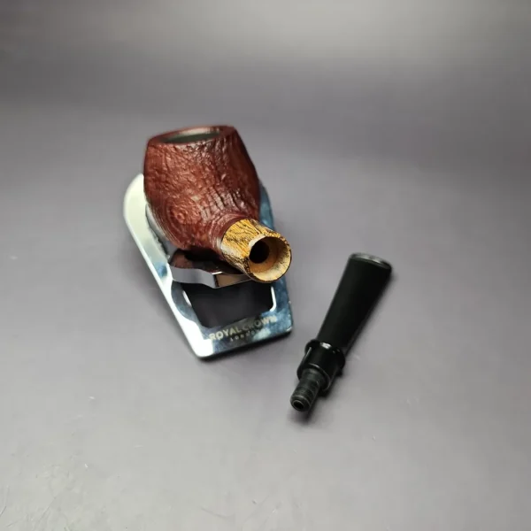 MBSD Briars by Piero Vitale Sandblasted Author w/ Zebrawood Briar Pipe, New - Image 12
