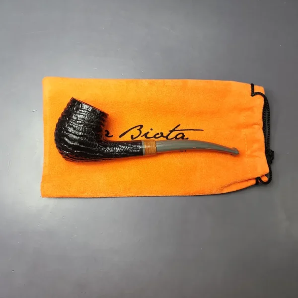 la Biota "Economica" Rusticated Bent Billiard Handmade Briar Pipe, New - Image 12