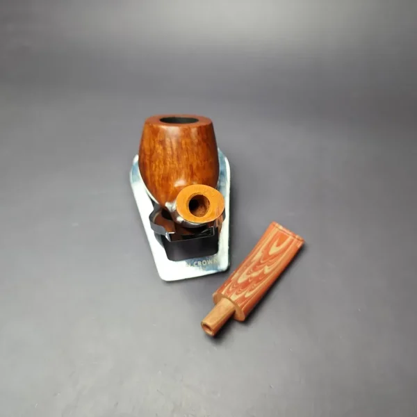 Ian Barnes Smooth Bent Billiard Estate Briar Pipe, Unsmoked - Image 12