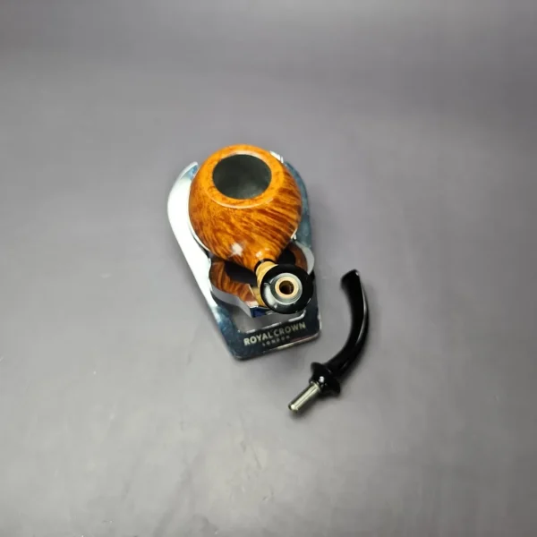 C-Pipe Smooth Tomato w/ Bamboo & Ebonite Briar Pipe, New - Image 12