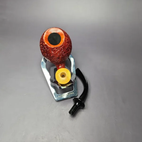 C-Pipe Sandblasted Apple w/ Crazy Bamboo & Boxwood Briar Pipe, New - Image 12