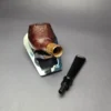 MBSD Briars by Piero Vitale Sandblasted Author w/ Zebrawood Briar Pipe, New - Image 12