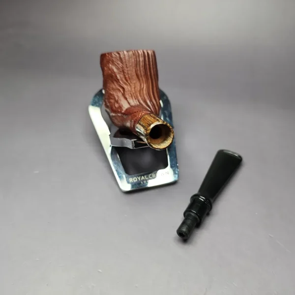 MBSD Briars by Piero Vitale Sandblasted Billiard w/ Zebrawood Briar Pipe, New - Image 12