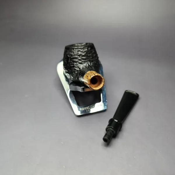 MBSD Briars by Piero Vitale Rusticated Author w/ Zebrawood Briar Pipe, New - Image 12