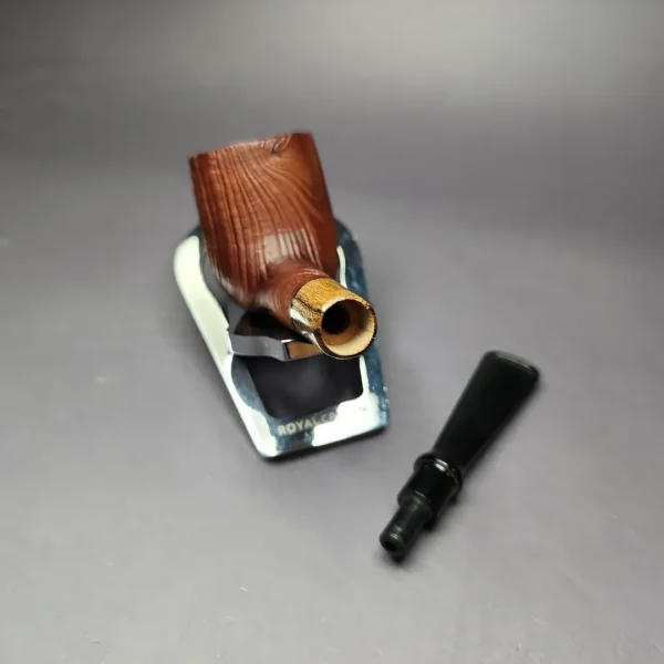 MBSD Briars by Piero Vitale Vintage Sandblasted Billiard w/ Olivewood Briar Pipe, New - Image 12