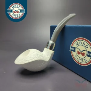 MBSD Meerschaum Silver Rustic Cobra Block Meerschaum Pipe, New