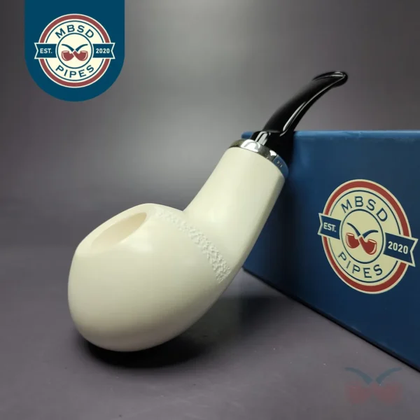 MBSD Meerschaum Silver Reverse Calabash Ukulele Block Meerschaum Pipe, New