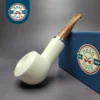 MBSD Meerschaum Silver Reverse Calabash Bullcap Block Meerschaum Pipe, New