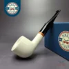 MBSD Meerschaum Deluxe Smooth Pot Block Meerschaum Pipe, Briar-Mortise, New