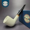 MBSD Meerschaum Deluxe Smooth Billiard Block Meerschaum Pipe, Briar-Mortise, New
