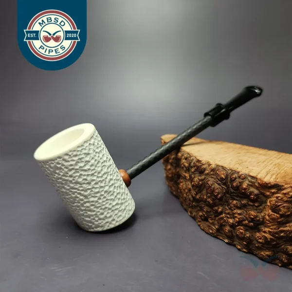 MBSD Meerschaum Deluxe Rusticated Poker Block Meerschaum Pipe, New