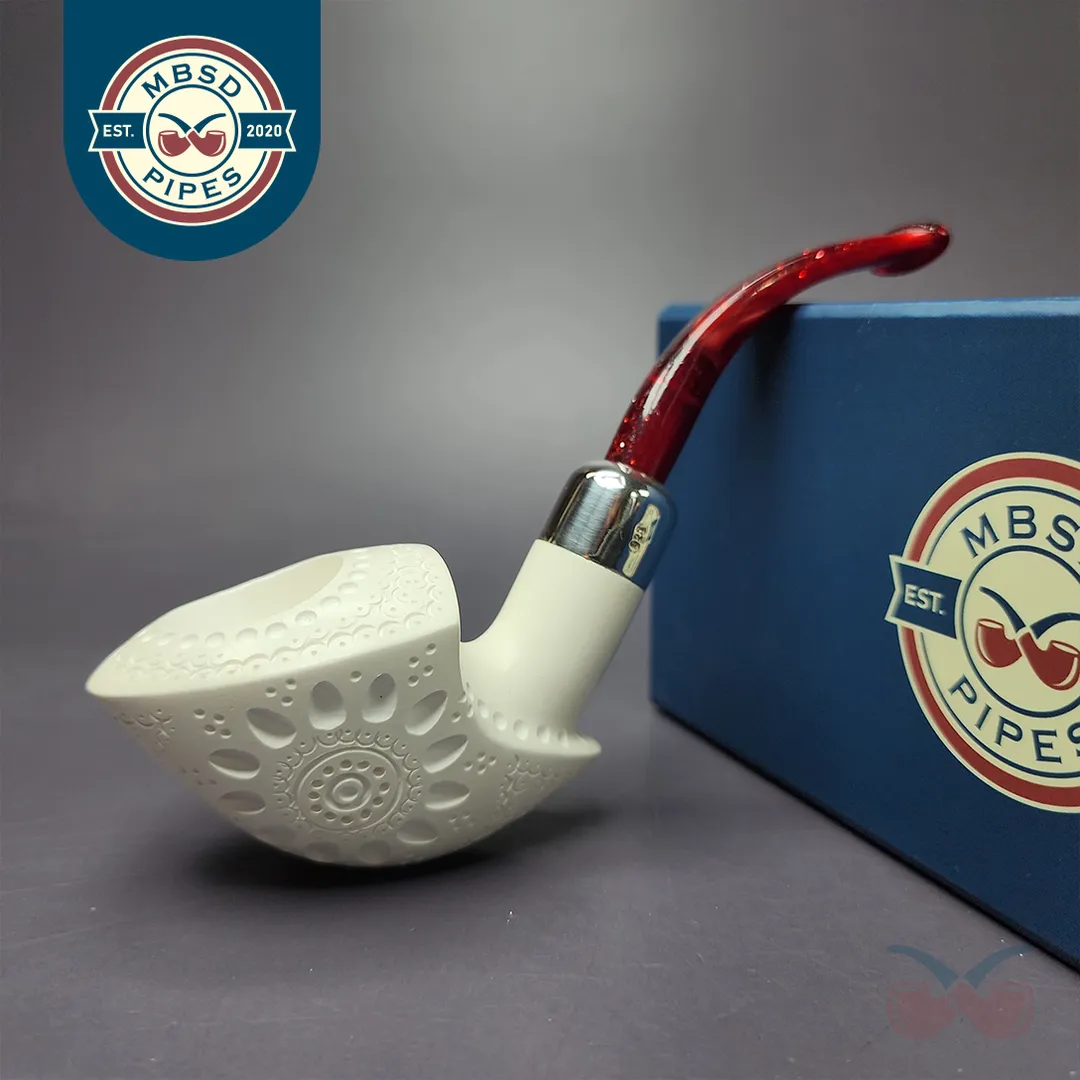 MBSD Meerschaum Silver Army Mount Lattice Pickaxe Block Meerschaum Pipe, New