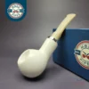 MBSD Meerschaum Silver Smooth Author Reverse Calabash Block Meerschaum Pipe, New