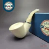 MBSD Meerschaum Silver Danish Dublin Reverse Calabash Block Meerschaum Pipe, New